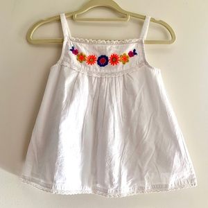 Mini Boden Girls Embroidered Sleeveless Top